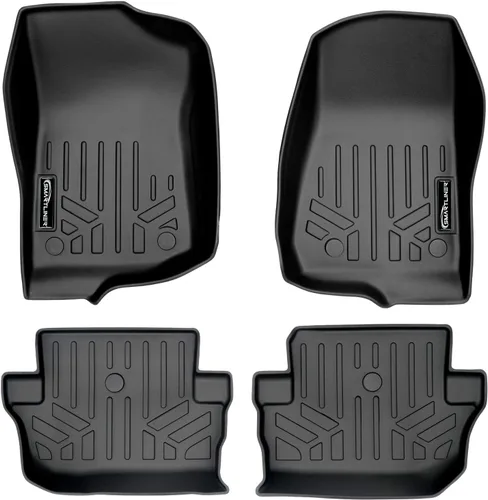 Miniatura 11 de SMARTLINER Juego de tapetes de piso de ajuste personalizado para 1ª fila, color negro para modelos Jeep Wrangler Unlimited 1997-2006 de 4 puertas