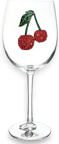 Miniatura 9 de THE QUEENS' JEWELS Copa de vino con tallo con joyas de piña, 21 onzas, regalo único para mujeres, cumpleaños, lindo, divertido, sin pintar