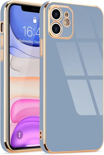 Miniatura 93 de Lafunda Diseñada para iPhone 13 Pro, fundas lujosas con chapado lindo para mujeres y niñas, elegante borde dorado, a prueba de golpes, TPU con funda