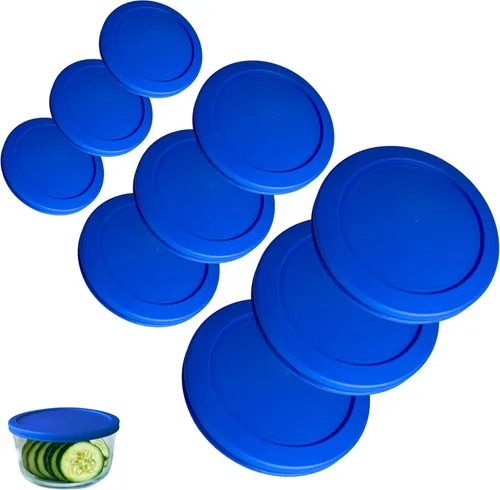Miniatura 19 de Tapas/Cubiertas de repuesto naranja, azul, rojo de 2, 4 y 7 tazas para cuencos de almacenamiento Pyrex, Anchor Hocking y KlareWare *Solo tapas