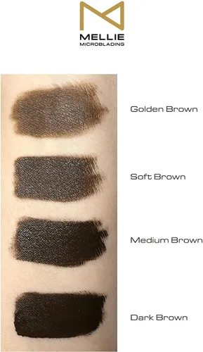Miniatura 4 de Mellie Microblading Pigmento – 0.3 fl oz/0.35 onzas líquidas Grado médico Sin mezcla Larga duración para profesionales suministros de Marrón