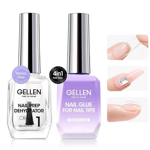 Miniatura 16 de GELLEN - Juego de capa base y capa superior de gel para uñas, 2 piezas de 18 ml, capa superior y base de gel de uñas de alta calidad, no necesita