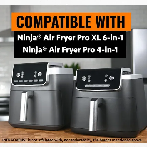 Miniatura 3 de Hojas de papel pergamino para freidora de aire Ninja Pro XL 6 en 1 de 6.5 cuartos de galón, forros cuadrados extra grandes para freidora de aire