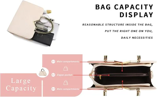 Miniatura 3 de JHVYF Monederos para mujer bolso de moda para mujer bolso de mano de piel sintética con asa superior