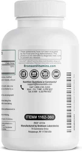 Miniatura 7 de Bronson Bisglicinato de Hierro 25 mg Suave para el Estómago, Apoya la Energía y la Producción Saludable de Glóbulos Rojos - Fórmula sin