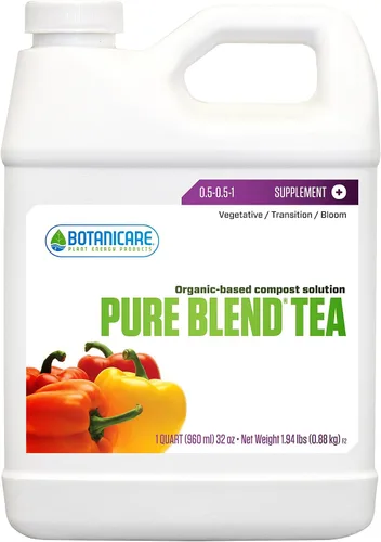 Botanicare Pure Blend Tea, Nutrientes Suplementarios, 0.5-0.5-1.0, 1 cuarto de galón.