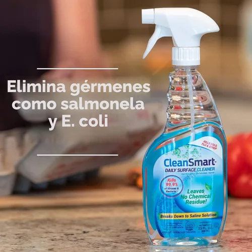 Miniatura 6 de CleanSmart Limpiador diario de superficies y desinfectante seguro para mascotas, mata el 99.9% de los virus, bacterias, botella de 23 onzas
