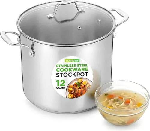 Miniatura 13 de NutriChef Cacerola de acero inoxidable de 2 cuartos – 18/8 de grado alimenticio resistente, olla para salsa, olla de cocción, olla a fuego lento