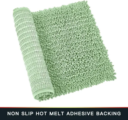 Miniatura 72 de Walensee Alfombra de baño antideslizante (24x17 pulgadas, rosa polvoriento) absorbente de agua, súper suave, lanuda de felpilla, lavable a máquina
