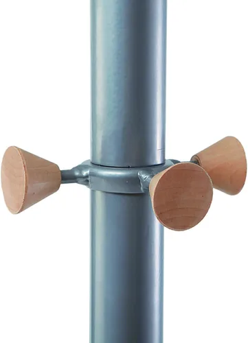 Miniatura 3 de Alba PMWAVE - Árbol de abrigo ondulado, seis perchas/dos perillas/cuatro ganchos, acero plateado / madera
