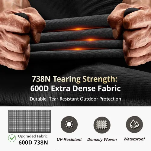 Miniatura 2 de Explore Land Funda impermeable para kayak - Resistente al desvanecimiento 600D Funda de almacenamiento para canoa y kayak de alta resistencia Negro