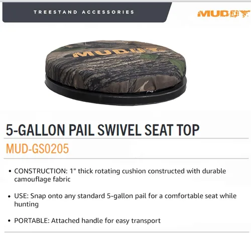 Miniatura 3 de Muddy Asiento giratorio de 360 grados (camuflaje)
