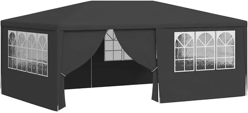 vidaXL Tienda de campaña profesional para fiestas - Toldo para exteriores con paredes laterales y ventanas decorativas - Material UV y agua -