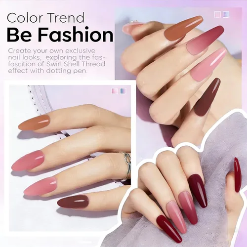 Miniatura 4 de Juego de esmaltes de uñas de gel, 6 colores, color rosa nude, kit de esmalte de uñas LED UV, kit de uñas Minicure para bricolaje, arte de uñas