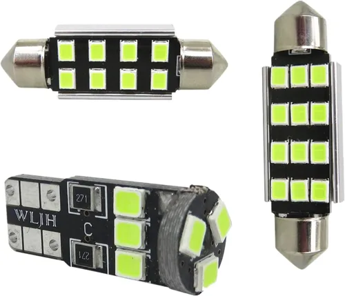 Miniatura 10 de WLJH Paquete de 10 bombillas de 6000 K de color blanco puro súper brillante 2835 con chip de iluminación sin errores Canbus para BMW Serie 3 - E46