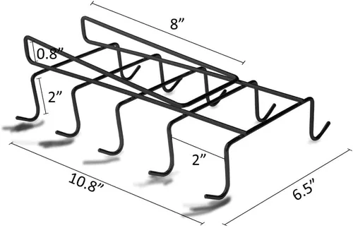 Miniatura 2 de Soporte para tazas de café, estante para tazas debajo del estante, estante de secado de almacenamiento de cocina, acero inoxidable (10)