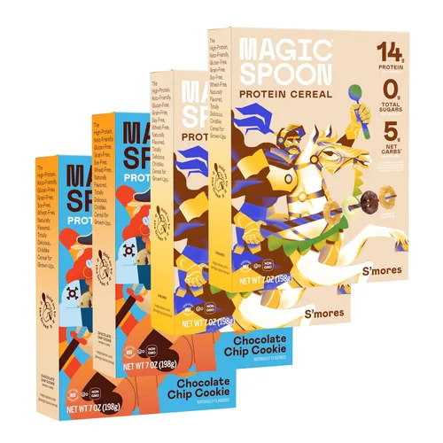 Miniatura 15 de Cereal Magic Spoon - Paquete de 4 piezas de sabores surtidos - Cereal para el desayuno keto, sin gluten y sin granos, bajo en carbohidratos, alto
