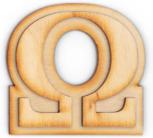 Miniatura 16 de Paquete de 2 letras griegas oficiales de madera para manualidades, Delta - Fuente clásica de 2 pulgadas, letras griegas de madera de doble capa