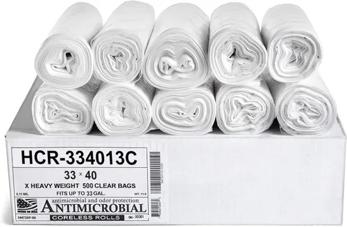 Miniatura 24 de Aluf Plastics Bolsas de basura de alta densidad, 10 galones, 1000 unidades, 6 micrones (eq), 24" x 24", transparentes, para baño, oficina