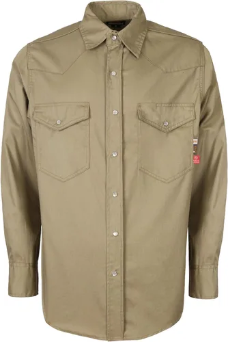 Miniatura 11 de KONRECO Camisas FR para hombre, 6.5 onzas, ligeras, uniformes de trabajo, resistentes al fuego, para soldar, repelente al agua y a las manchas