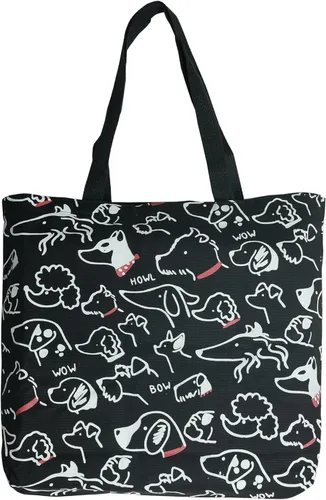 Miniatura 7 de Bonita bolsa de mano para mujer con cremallera, divertido bolso con gatos, perros, bolso grande de lona para el hombro