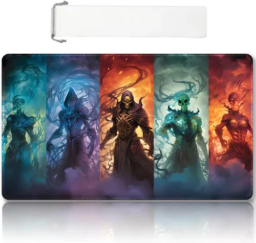 Miniatura 7 de Tapete de juego MTG cosido de alta calidad con zonas y parte trasera de goma antideslizante, tapete de juego TCG para MTG y otros juegos de cartas