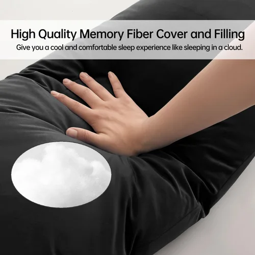 Miniatura 5 de BedTreat Almohada de cuerpo completo con funda extraíble para adultos, almohada corporal suave y esponjosa para personas que duermen de lado