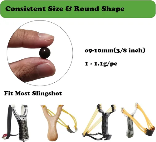 Miniatura 2 de Slingshot munición 3/8 pulgadas, arcilla biodegradable Sling Shot munición bola de 0.354 in - 0.394 in para caza y práctica