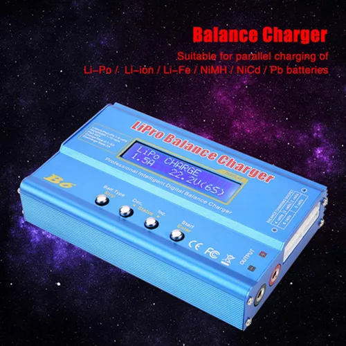 Miniatura 9 de 143 B6 80 W LCD digital para equilibrio cargador cargador IMAX B6 cargador de batería RC Lipo para LLiPo NiMH RC batería, Azul