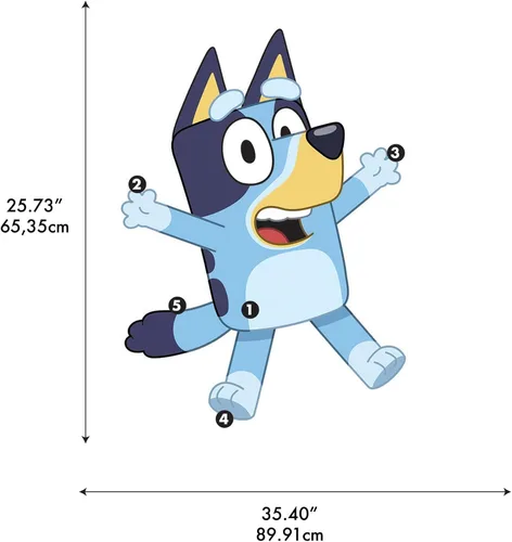 Miniatura 7 de RoomMates Bluey Adhesivo para pared, pegar y pelar, gigante, RMK5458GM