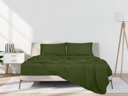 Miniatura 9 de ROYALE LINENS Juego de sábanas de 4 piezas, microfibra suave cepillada de 1800 hilos, 1 sábana bajera, 1 sábana encimera, 2 fundas de almohada, sin