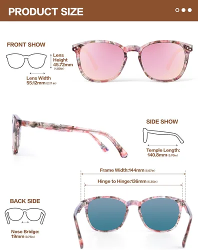 Miniatura 24 de Gafas de sol polarizadas para mujer con protección UV para mujer, a la moda, grandes sombras con marco de acetato BC2110