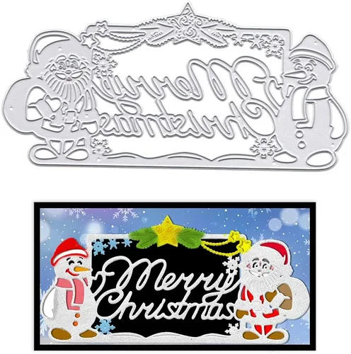 Miniatura 6 de Hying Troqueles de corte de árbol de Navidad para hacer tarjetas, troqueles de cascabel de Navidad, plantillas de copos de nieve para vacaciones