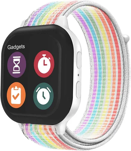 Miniatura 10 de OWKEY Correa de repuesto para niños compatible con Gizmo Watch 3 2 1/Gabb Watch 3e 3 2 1, correas de reloj de nailon transpirable con pasadores
