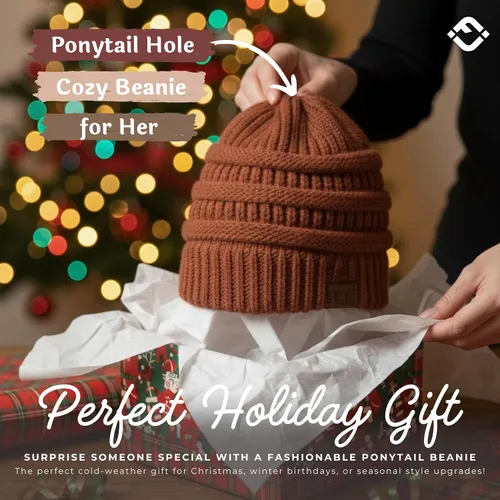 Miniatura 47 de Funky Junque - Gorro para mujer con ranura para cola de caballo