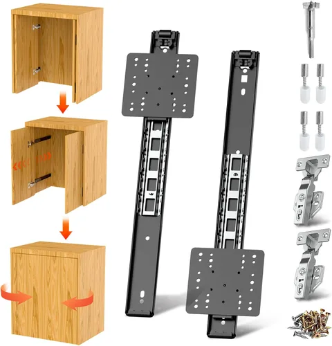 Miniatura 18 de Rieles para Puertas Corredizas de Bolsillo, Riel para Puerta Corrediza de Bolsillo para Gabinete, Bisagra para Puerta de Bolsillo, Herrajes