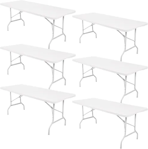 Miniatura 8 de Paquete de 6 manteles rectangulares de elastano para mesas rectangulares de 6 pies, mantel elástico ajustable lavable con borde elástico