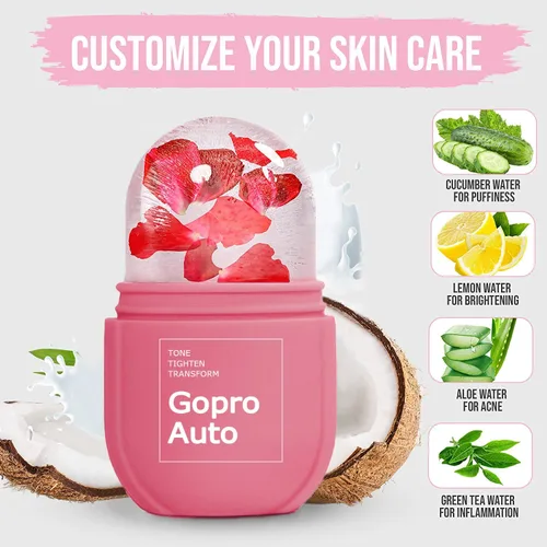 Miniatura 3 de Rodillo de hielo en forma de cubo para cara, rodillo facial de hielo para ojos, cuello, tonifica y aprieta la piel de forma natural, bolsas