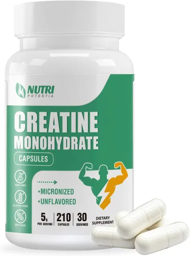 Miniatura 8 de Monohidrato de creatina en polvo de 17.64 oz, suplementos de creatina micronizada pura para hombres y mujeres para desarrollar músculo, suplementos