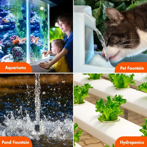 Miniatura 8 de Simple Deluxe Bomba de agua sumergible de 400 GPH con entrada ajustable, bomba de agua de fuente duradera de 30 W para pecera, hidroponía, fuentes