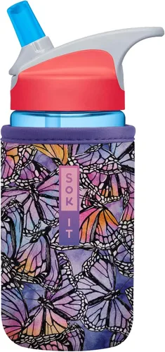 Miniatura 177 de Sok It BotlSok Funda para botella de agua con cubierta de neopreno aislante (Floral abstracto, se ajusta a CamelBak o Nalgene de 12 onzas)
