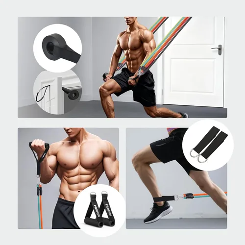 Miniatura 6 de PROIRON Bandas de resistencia, bandas de ejercicio antiroturas, bandas de resistencia para entrenar con asas, bandas de peso para entrenamiento