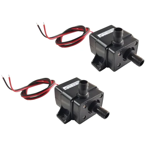 Bomba de agua sumergible de 12 V CC - Mini bomba ultra silenciosa para acuario, pecera, fuente, piscina, caudal de 240L/H - 2 piezas