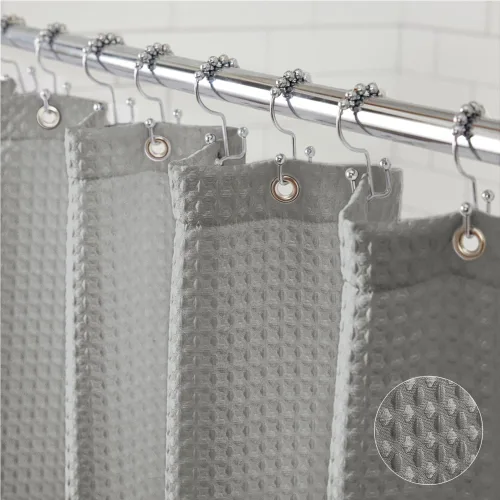Miniatura 14 de GORILLA GRIP - Cortina de regadera con textura de gofre, tela gruesa y pesada, 72 x 78 pulgadas, resistente a arrugas y óxido, diseño clásico
