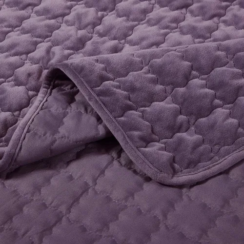 Miniatura 2 de Royal Hotel Bedding Juego de edredón de terciopelo de tamaño individual, juego de ropa de cama de lujo de felpa de gran tamaño con 1 funda de Morado