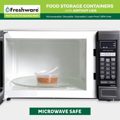 Miniatura 5 de Freshware Recipientes de almacenamiento de alimentos [240 piezas] recipientes de plástico de 8 oz con tapas, limo, sopa, para preparación