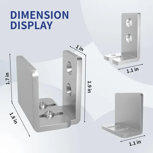 Miniatura 4 de Guía de piso de puerta corrediza de granero, guía inferior de puerta ajustable en forma de U, diseño de fondo empotrado/plano, guía en U montada
