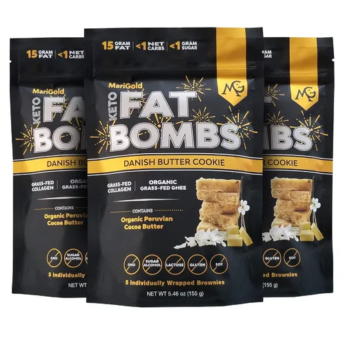 Miniatura 12 de MariGold Keto Fat Bombs - Chocolate Pecan Crisp - Bajo en carbohidratos, rico en colágeno, Ghee alimentado con pasto, mantequilla de cacao orgánica