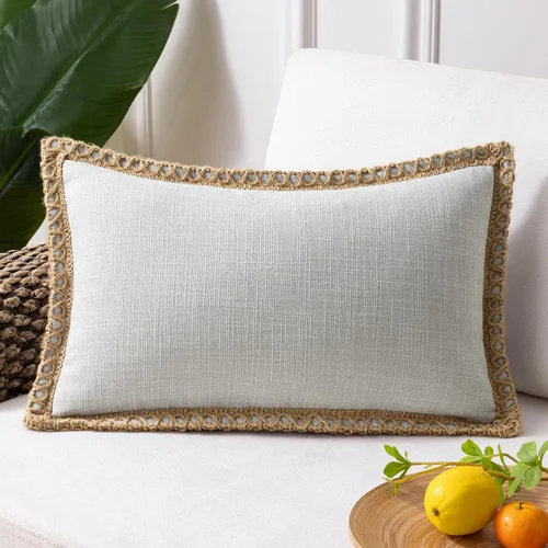 Miniatura 27 de Phantoscope Farmhouse - Fundas de almohada decorativas para exteriores, Poliéster & Mezcla de poliéster, Beige, 18" x 18