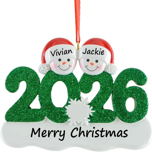 Adorno de Navidad familiar personalizado 2025 – Adorno de árbol de Navidad de pareja de muñeco de nieve – Adornos colgantes decorativos – Regalos de